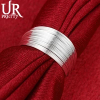 urpretty 925 sterling silver multiline rings female couple rings for woman man jewelry elegant retro party gift