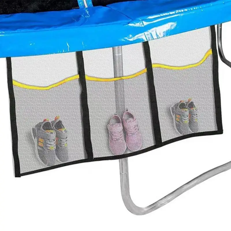 

Trampoline Storage Bag 3-pouch Trampoline Item Bag Shoes And Socks Trampoline Bag Breathable Sports Tool Net Bag With 6 Straps