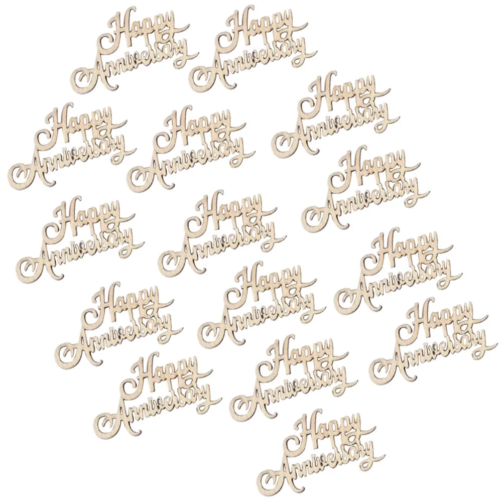 

15Pcs Happy Anniversary Slices Creative Chips DIY Crafts Party Scenery Decoration