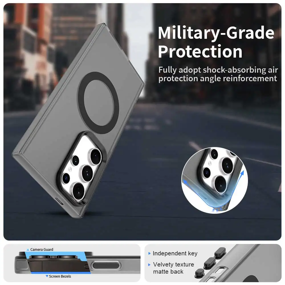 Магнитный чехол карамельного цвета для Samsung Galaxy S24 Ultra S23 Plus FE S24FE S23FE Magsafe