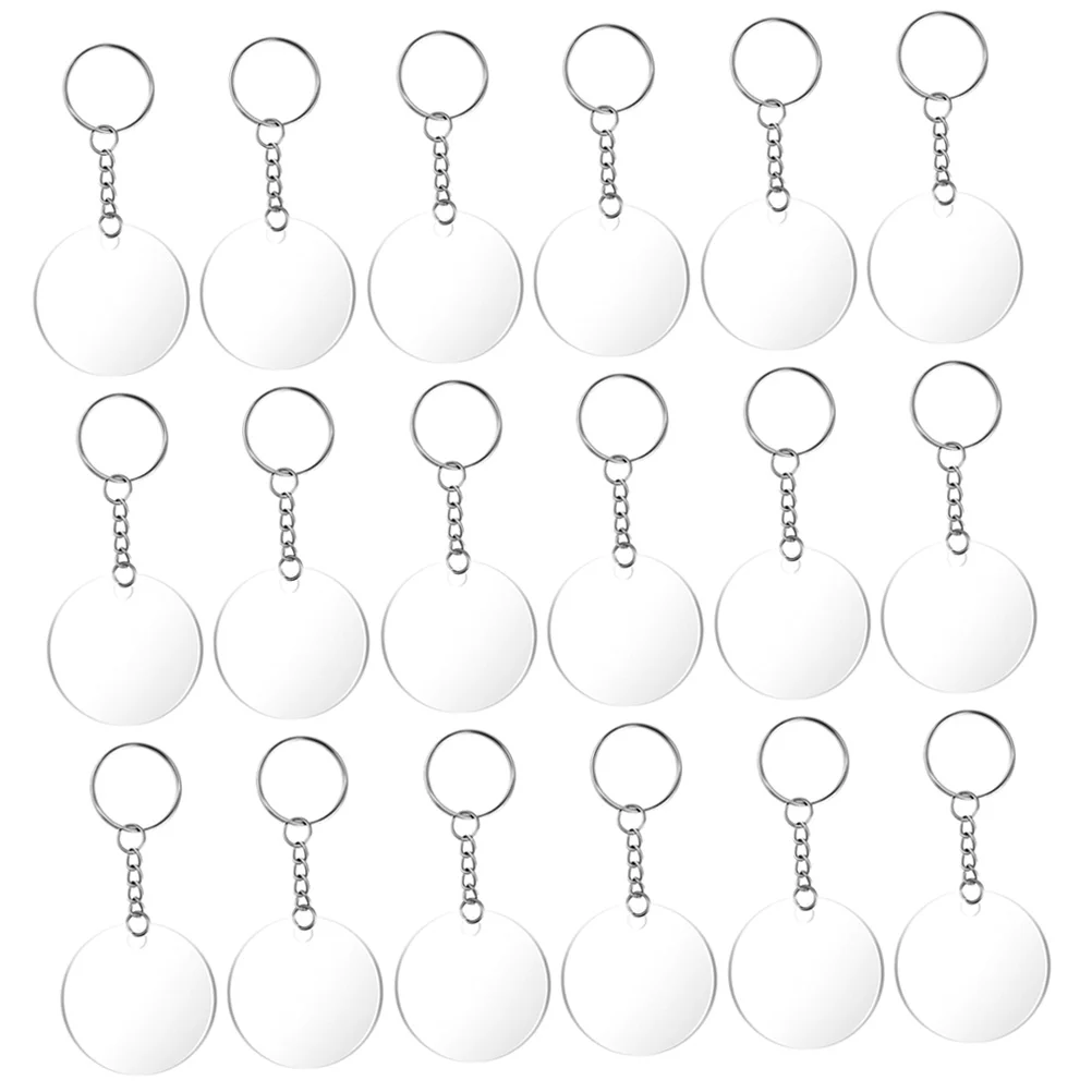 

Acrylic Blanks Keychain Circle Clear Blank Round Discs Transparent Keychains Ornament Charms Ringsvinyl Crafts Keyring Diskcase
