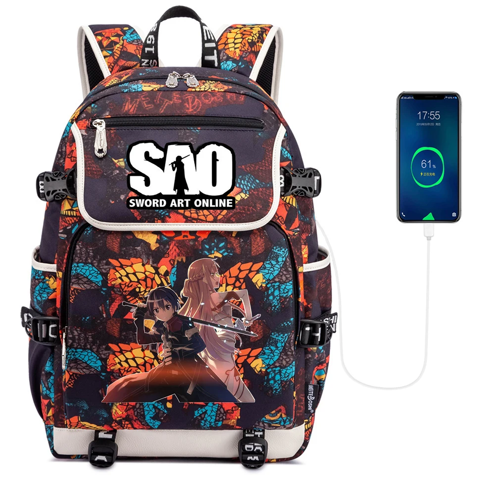 Usb Charging Knapsack Teenager Packsack Travel Laptop Bag St