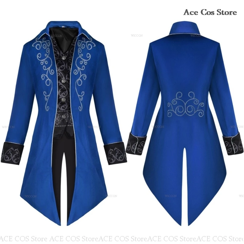 Платье-смокинг мужское средневековое в стиле ретро костюм для косплея пальто