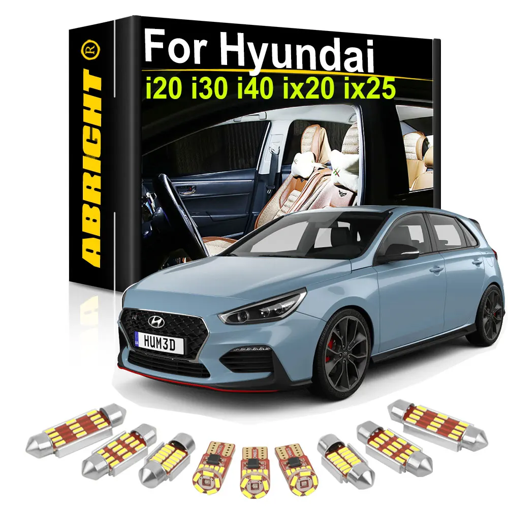 ABRIGHT Canbus для Hyundai i10 i20 i30 i40 ix20 ix25 HB20 Creta Grand фотолампы комплект номерного знака Лампа
