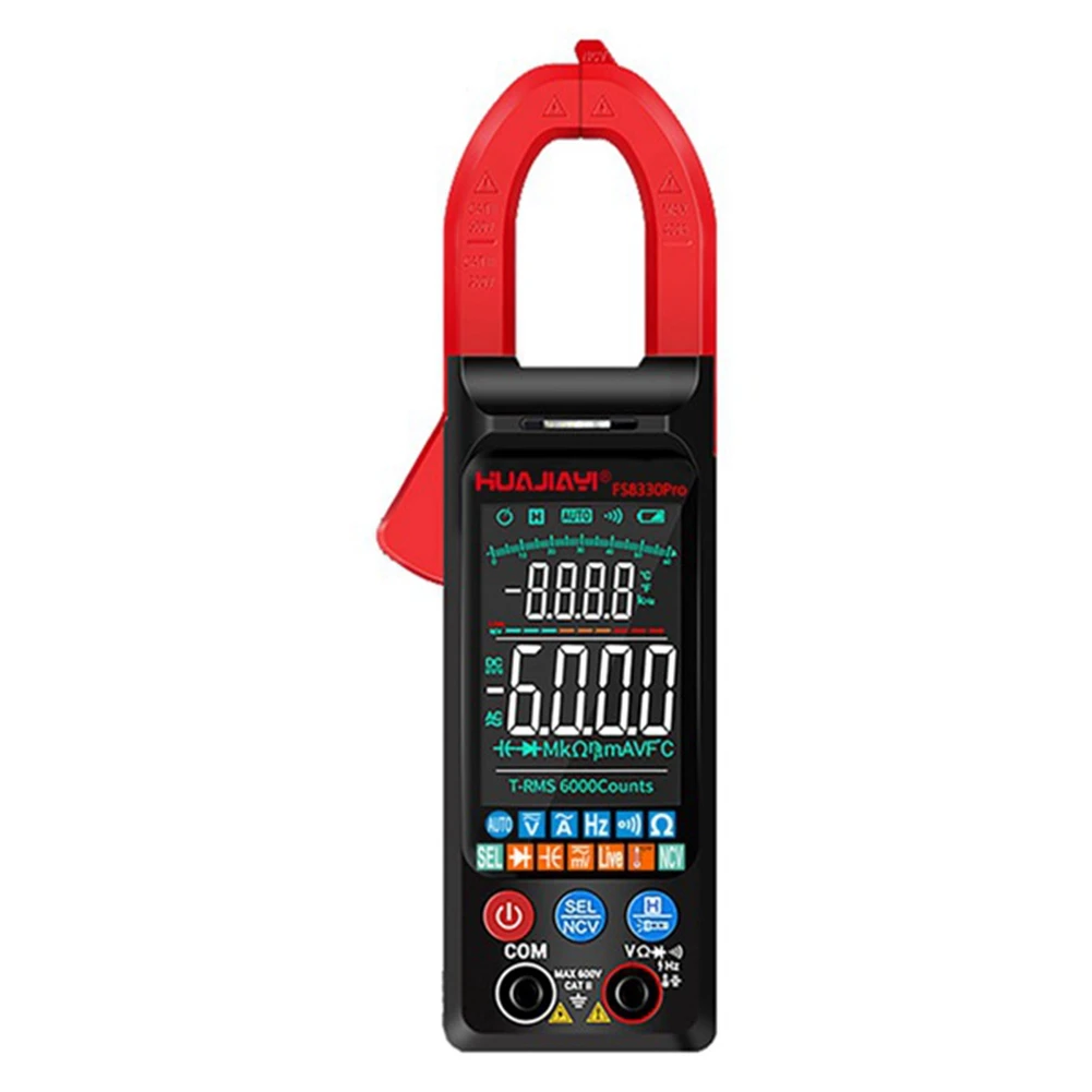 Фото HUAJIAYI Fs8330pro Цифровые клещи постоянного/переменного тока 6000 отсчетов Тестер напряжения с большим цветным экраном Red-A74Z №5