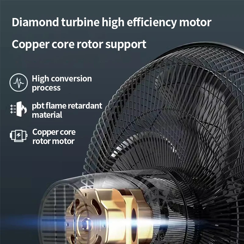 Напольный бесшумный перезаряжаемый вентилятор для семейной спальни встроенный