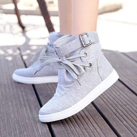 

Women Shoes Boots Canvas Shoes 2018 New Autumn Winter Fashion Brand Eur Size 36-40 Solid Lace-Up Casual Ankle Boot Flats 1524