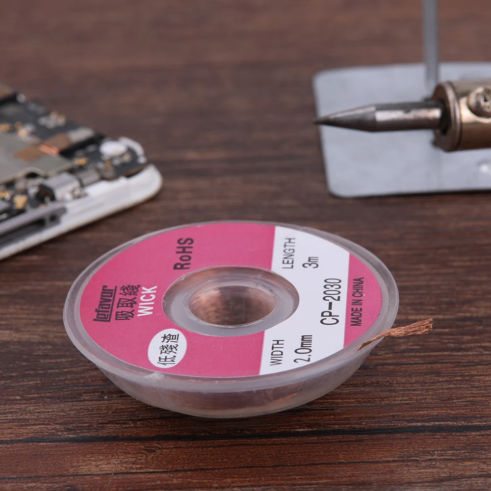 

Практичная оплетка для демонтажа, лента, медная лампа, бронзовый провод, свинцовый шнур, флюс, инструмент для ремонта, поставки 3 метра