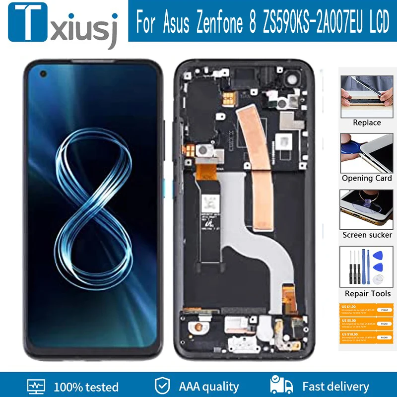 Оригинальный AMOLED-дисплей для Asus Zenfone 8 ZS590KS-2A007EU дигитайзер сенсорного ЖК-экрана