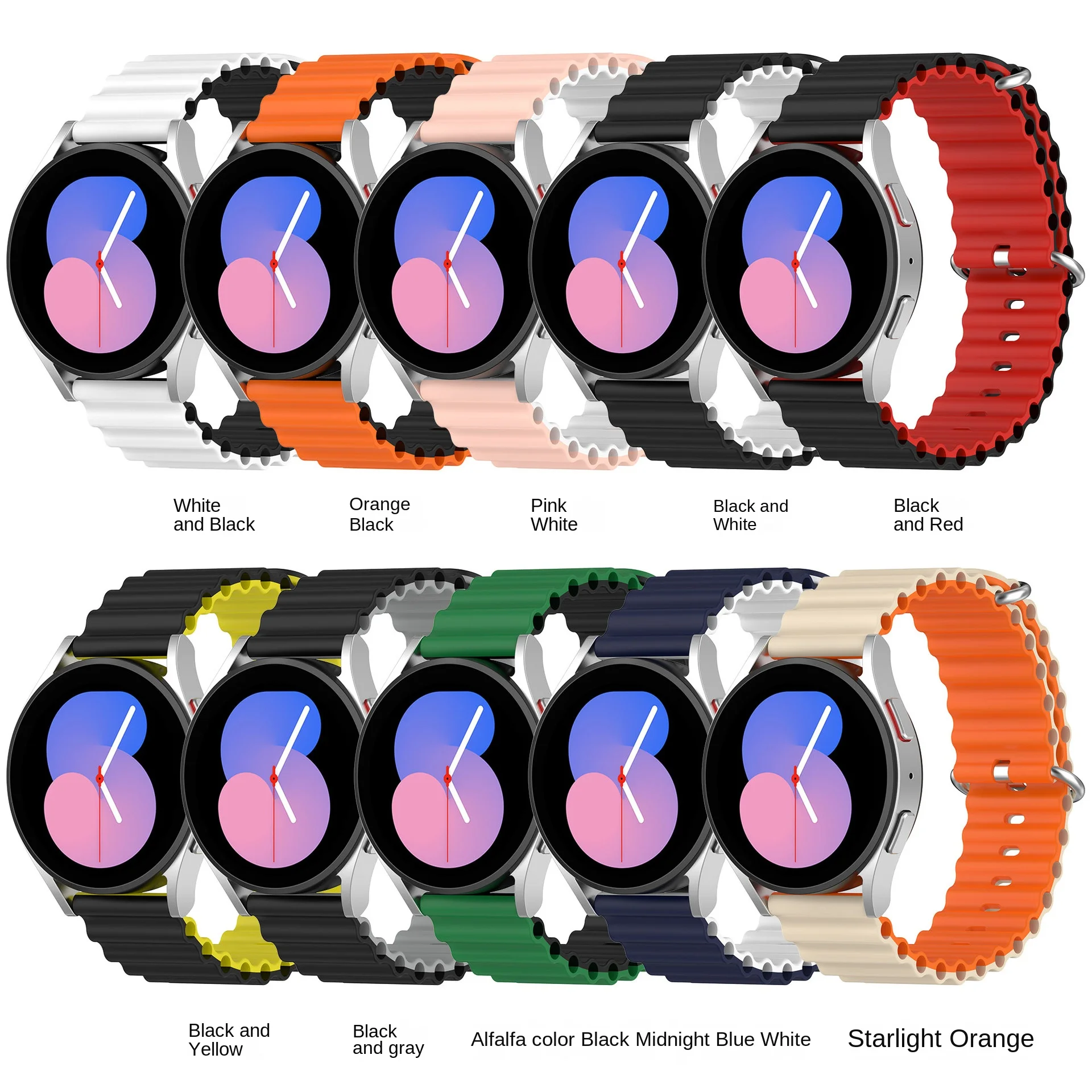 

Ремешок силиконовый сменный для наручных часов Samsung Watch 3/4/5/12 поколения Huawei, 20 мм 22 мм