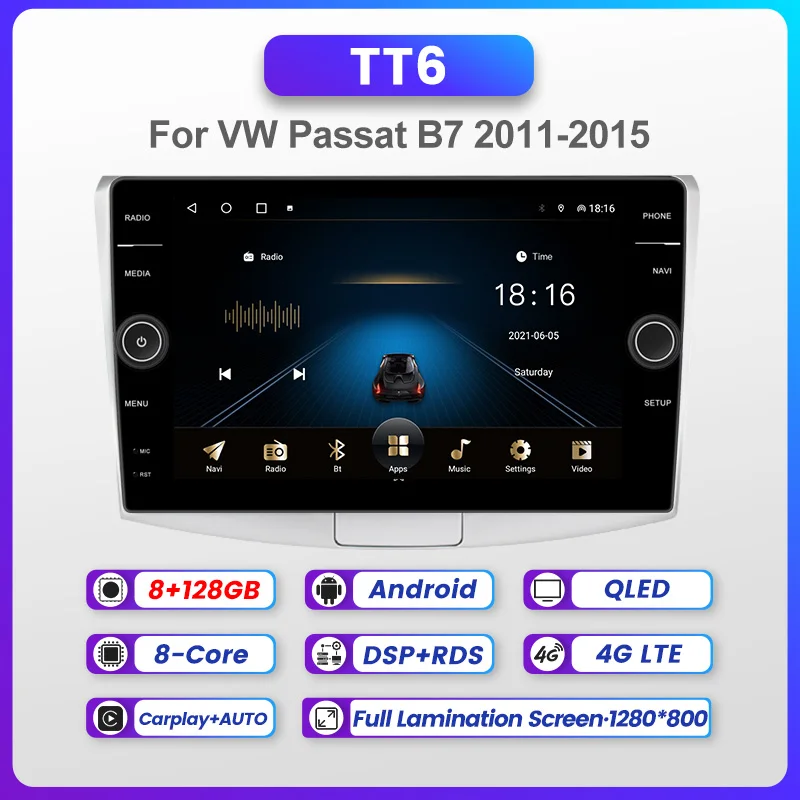Автомобильная Мультимедийная система QLED мультимедийная на Android 11 DSP с Wi-Fi RDS Carplay SWC