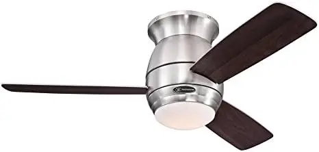 

Halley 44-Inch Brushed Nickel Indoor Ceiling Fan, LED Light Kit with Frosted Opal Glass, Remote Control Included Stroller fan Ai