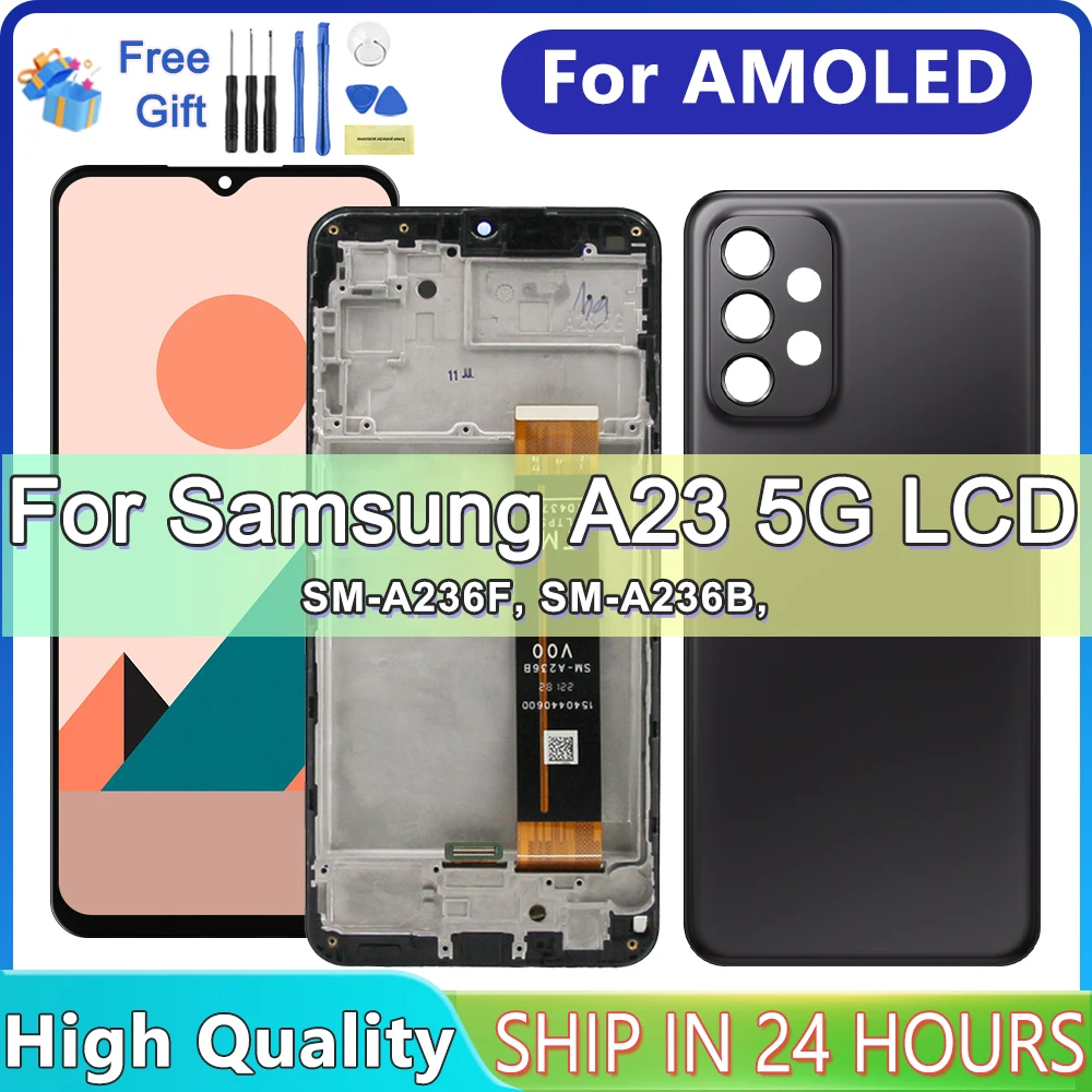 AMOLED для Samsung A23 5G A236 ЖК-дисплей с цифровым преобразователем сенсорного экрана в