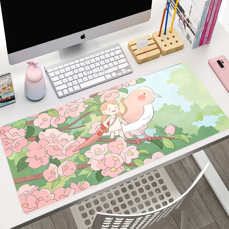 

Kawaii MousePad Gamer Large Cute Mouse pad Summer Keyboard Computer Personality Pink Anime Carpet Rubber XL Laptop Desk Mat