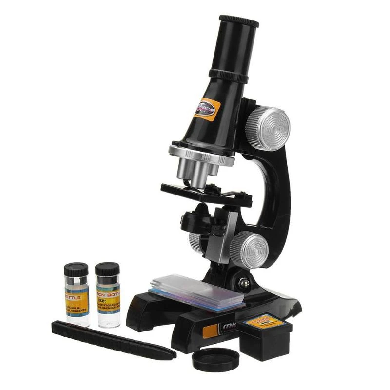 

AT14 Microscope Kit Lab Led 100X/200X/450X Homeschool Science Educational Toy Gift Refined Biological Microscope For Kid Child