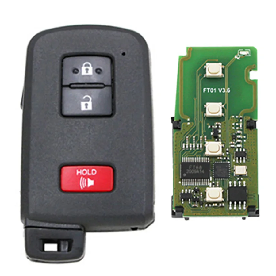 

ECUTOOL 2+1/3+1BTNS Prox Remote Key Fob 314.3MHz 8A Chip For Toyota RAV4 Camry Corolla Avalon Aurion 281451-0020 FCC HYQ14FBA