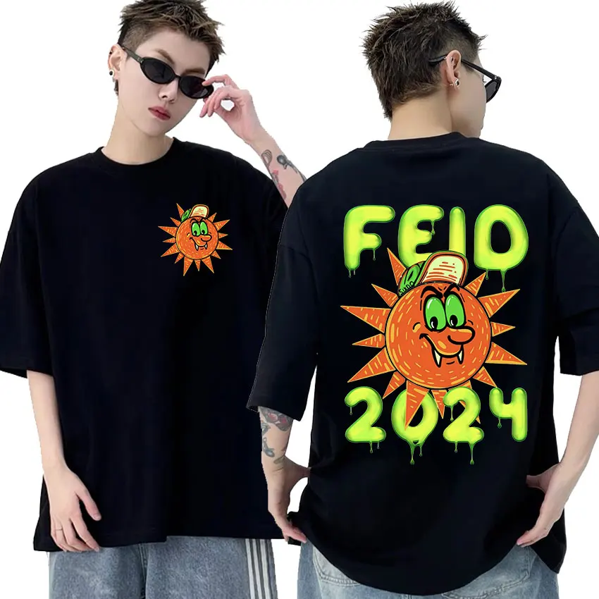 Футболка Rapper Feid Ferxxo Tour 2024 с принтом для мужчин и женщин Высококачественная модная