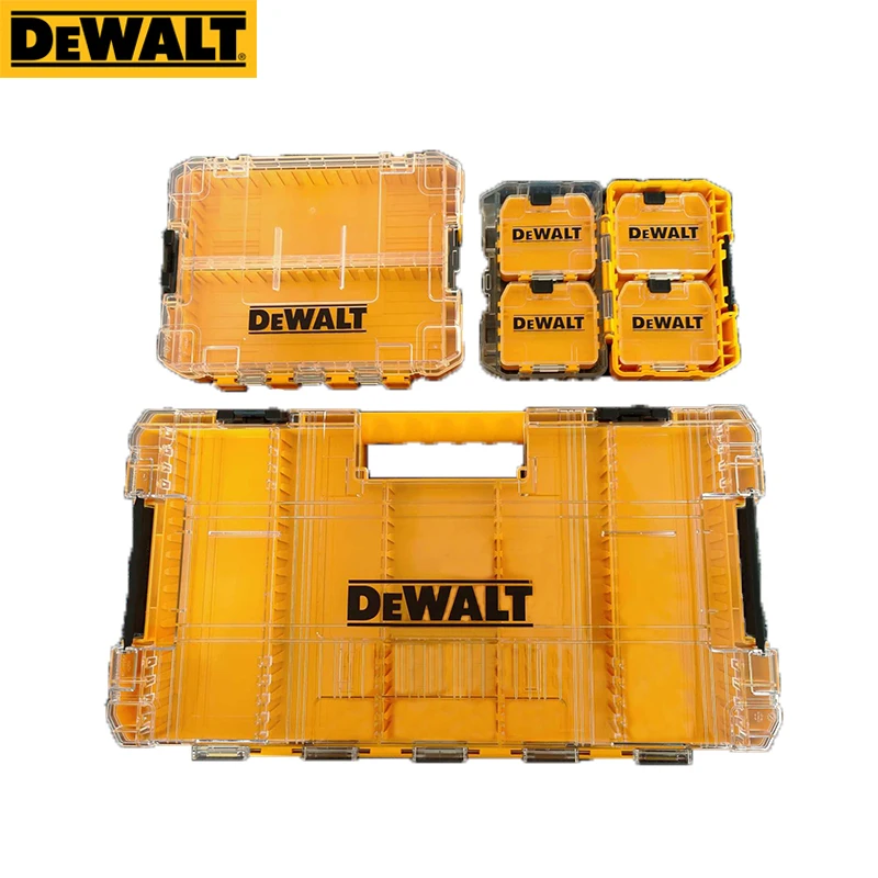 DEWALT Drill Bits Accessories Storage Case Screw Nut Drills Transparent Tool Box Small Medium Large Size High Hardness Tools Box