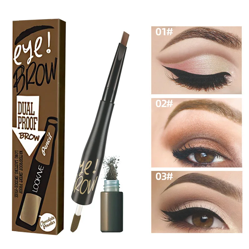 

2 в 1 ультра тонкий карандаш для бровей кисть для бровей точный корректор бровей долговечный удобный карандаш для бровей EIG88