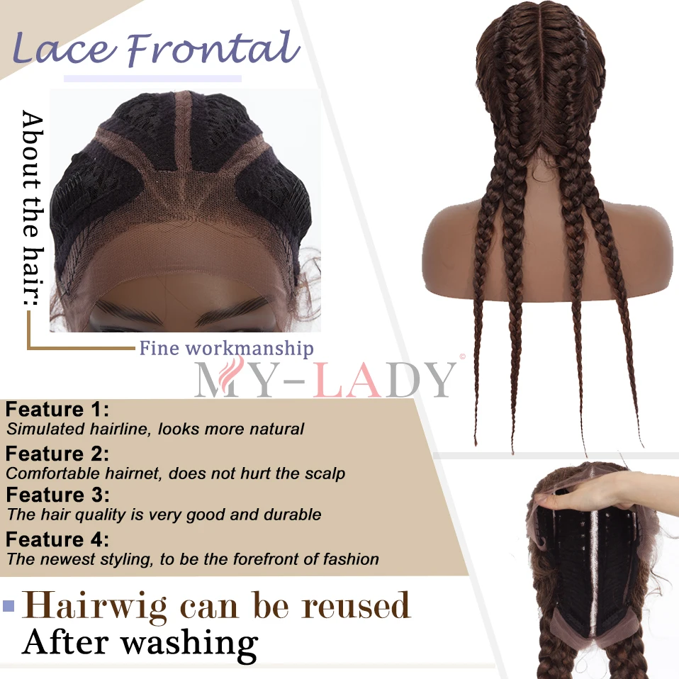 Синтетический 24-дюймовый парик для плетения косичек My-Lady с детскими волосами
