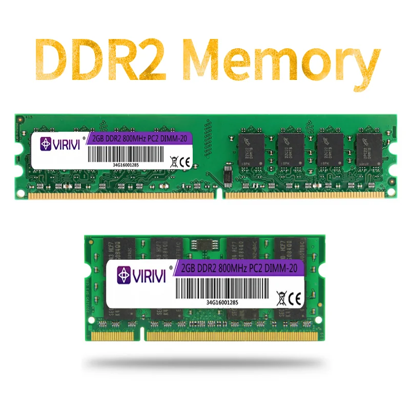 

DDR2 1G 2GB 667/800MHz PC2-6400S Desktop Laptop PC RAMs 240-Pin 1.8V DIMM For Intel and AMD Compatible Computer Memory Warranty