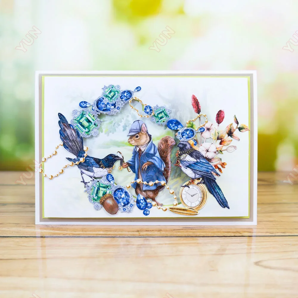 Блестящий яркий драгоценный камень кенгуру могучий дуб металлические Вырубные