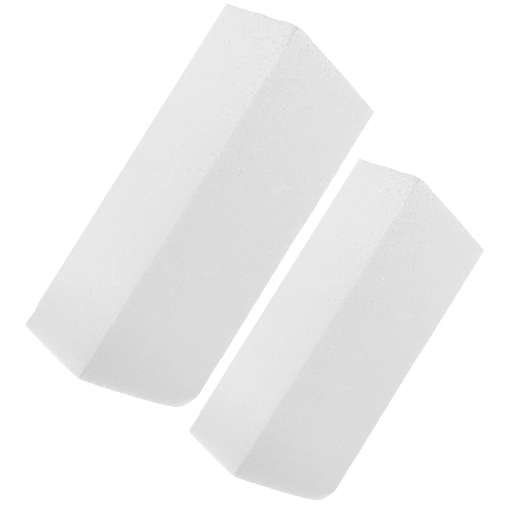 

2 Pcs Rectangular Foam Block Building Blocks Flower Arranging Box Crafting Wedding Foams Crafts Carving White Cubes Square