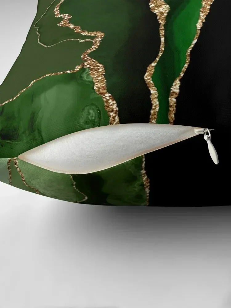 Абстрактный изумрудно-зеленый и золотой современный жеодный агатовый дизайн