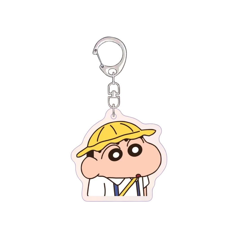 Фото Crayon Shinchan, мультяшный анимационный периферийный брелок для ключей, забавный, высококачественный, милый школьный рюкзак, маленький кулон, подарок на день рождения №2