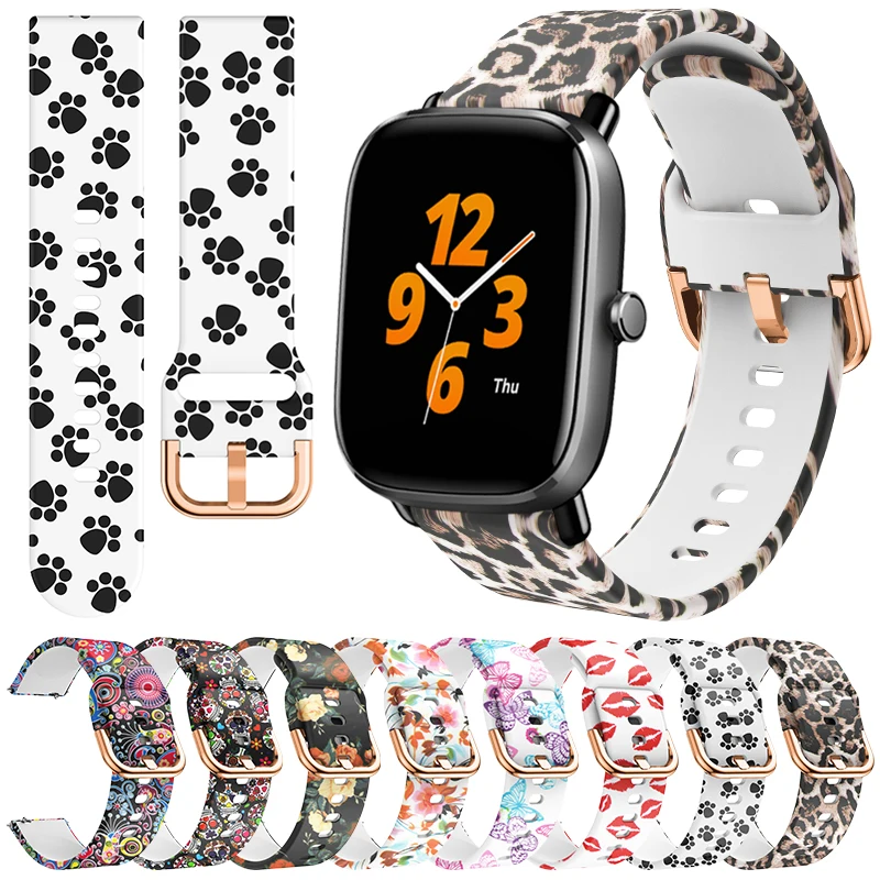 Fashion Printing Silicone Strap For Huami Amazfit GTS 2 Mini/Amazfit bip S Pop Pro eplacement Wristband Bracelet Accessories