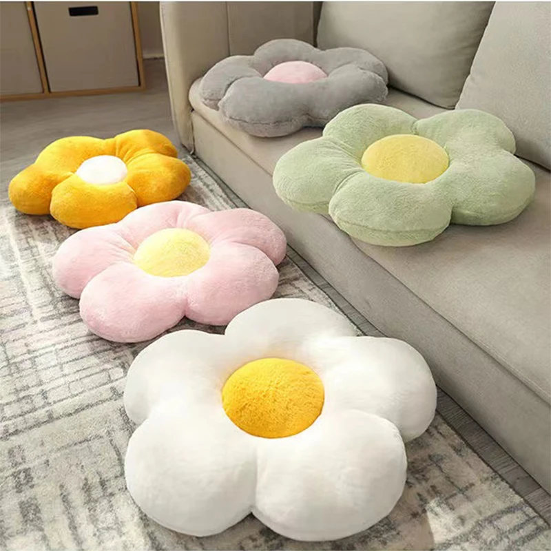 

Cushion Flower Circular Shape Wool Cloth with Soft Nap Office Classroom Chair Cushion Couch Pillow Bedroom Floor Winter Thick