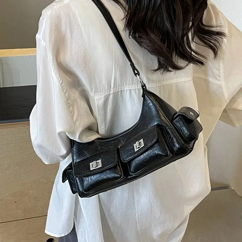 Женские сумки через плечо с двумя карманами Корейская Ретро сумка из