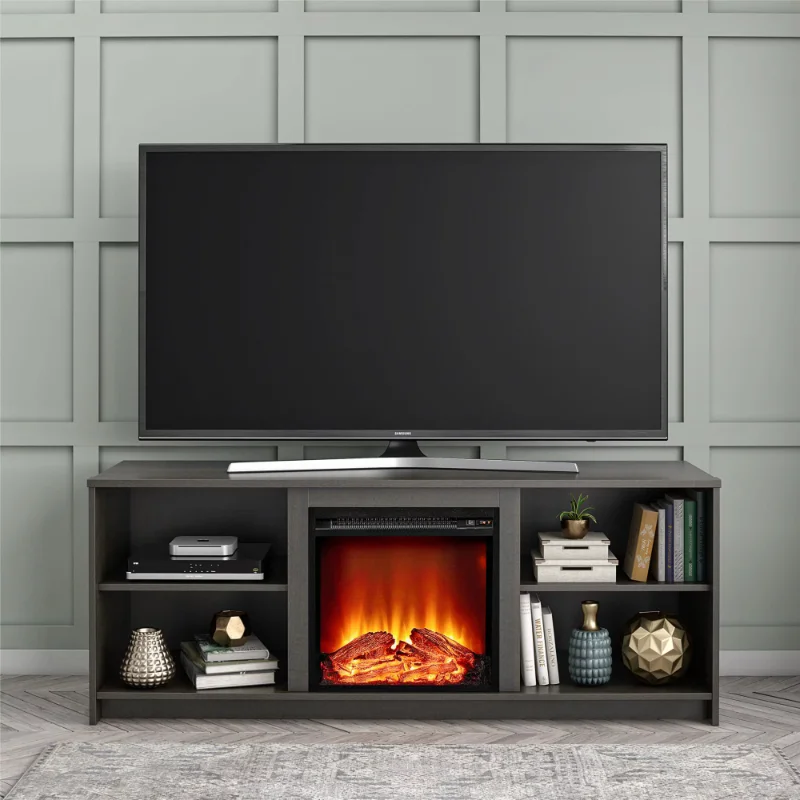 

Mainstays Fireplace TV Stand for TVs up to 65", Espresso tv stand living room furniture tv stand cabinet