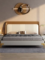 italian leather bed master bedroom marriage bed simple top layer leather 1 5m light luxury double bed post modern high end big