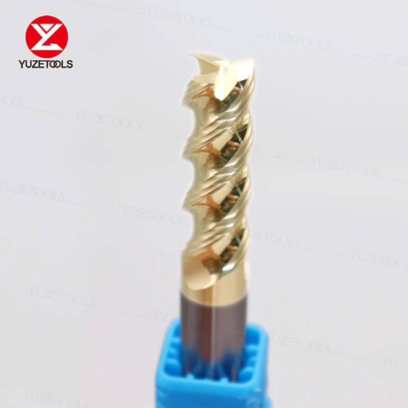 CNC Carbide 3Flute Endmill ZrN Coating  3D Flute length 3-8mm 10mm 12mm 16mm U shape Big Chip Remover  Aluminium Milling Cutter images - 6