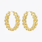 Женские маленькие серьги-кольца ENFASHION, круглые серьги золотого цвета в стиле панк с цепочкой, ювелирные украшения, E191088