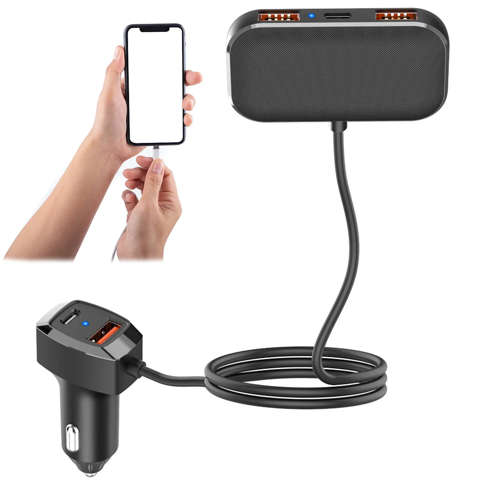 

Автомобильное зарядное устройство с 5 USB-портами, 60 Вт