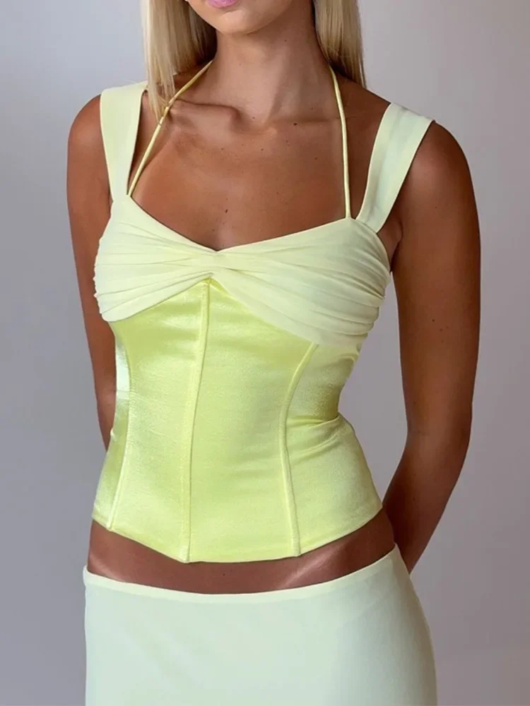 XIAOTANG Сексуальная юбка комплекты из двух предметов женские укороченные топы с