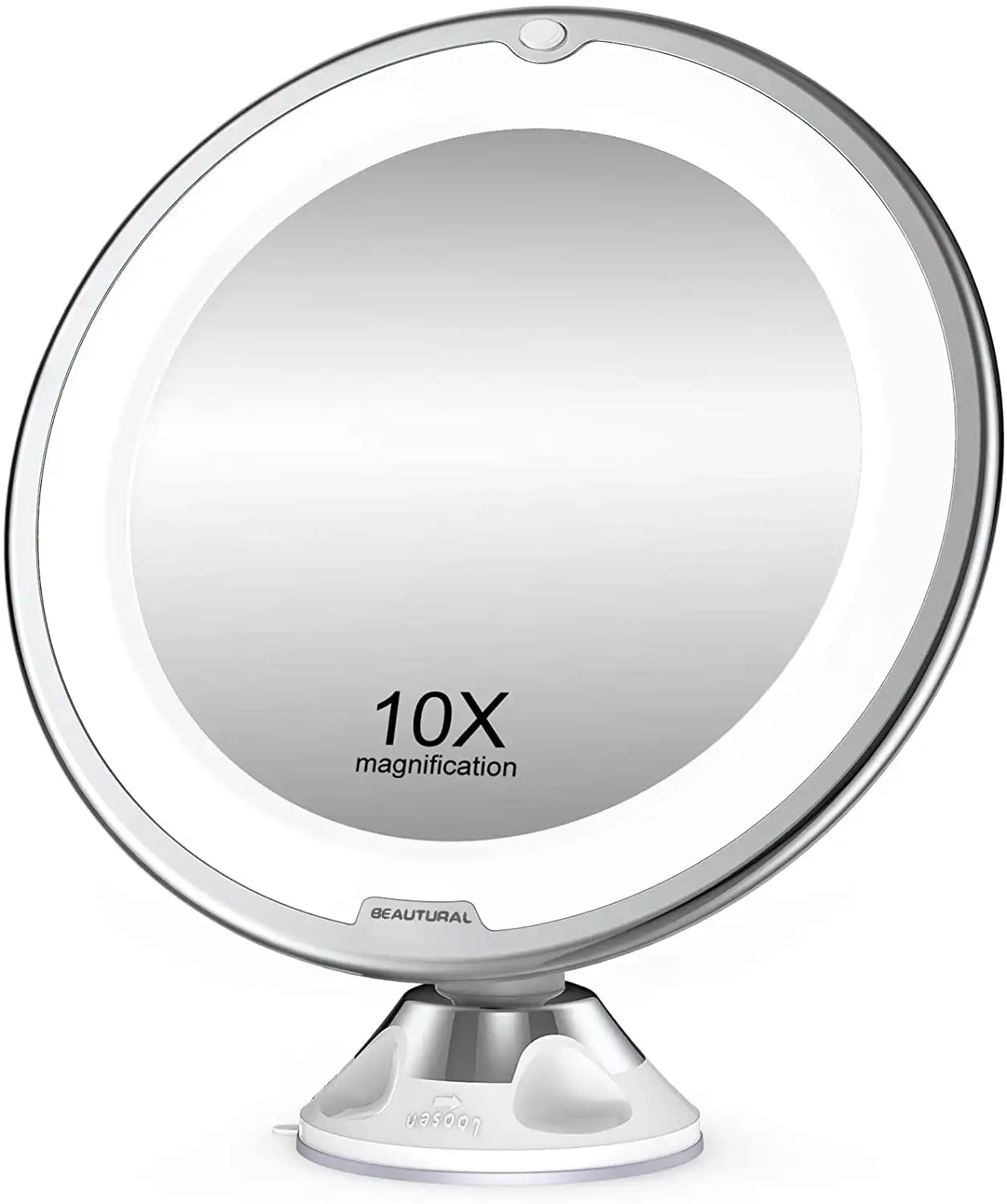 

10X Magnifying Makeup Mirror with Lights, Lighted Magnifying Vanity Makeup Mirror for Home Tabletop Bathroom Shower Travel, 360