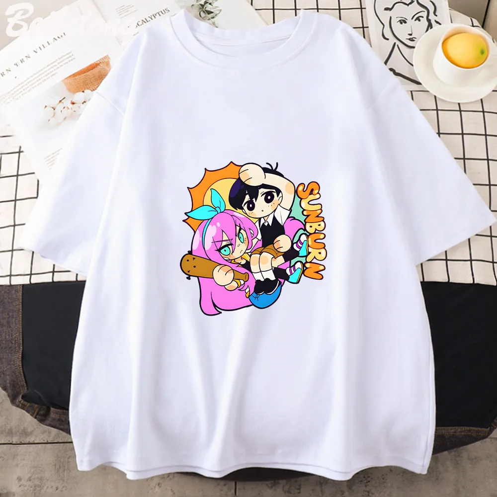 

Omori Game Kawaii Print T-shirt Streetwear Men/Women Fashion Oversized Tshirts Japanese Anime 100% Cotton Casual 2023 T-Shirts