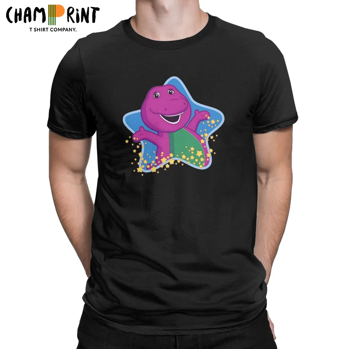 

Barney And Friends Cartoon T-Shirts for Men Cool 100% Cotton Tee Shirt Crew Neck Short Sleeve T Shirts Summer Clothing