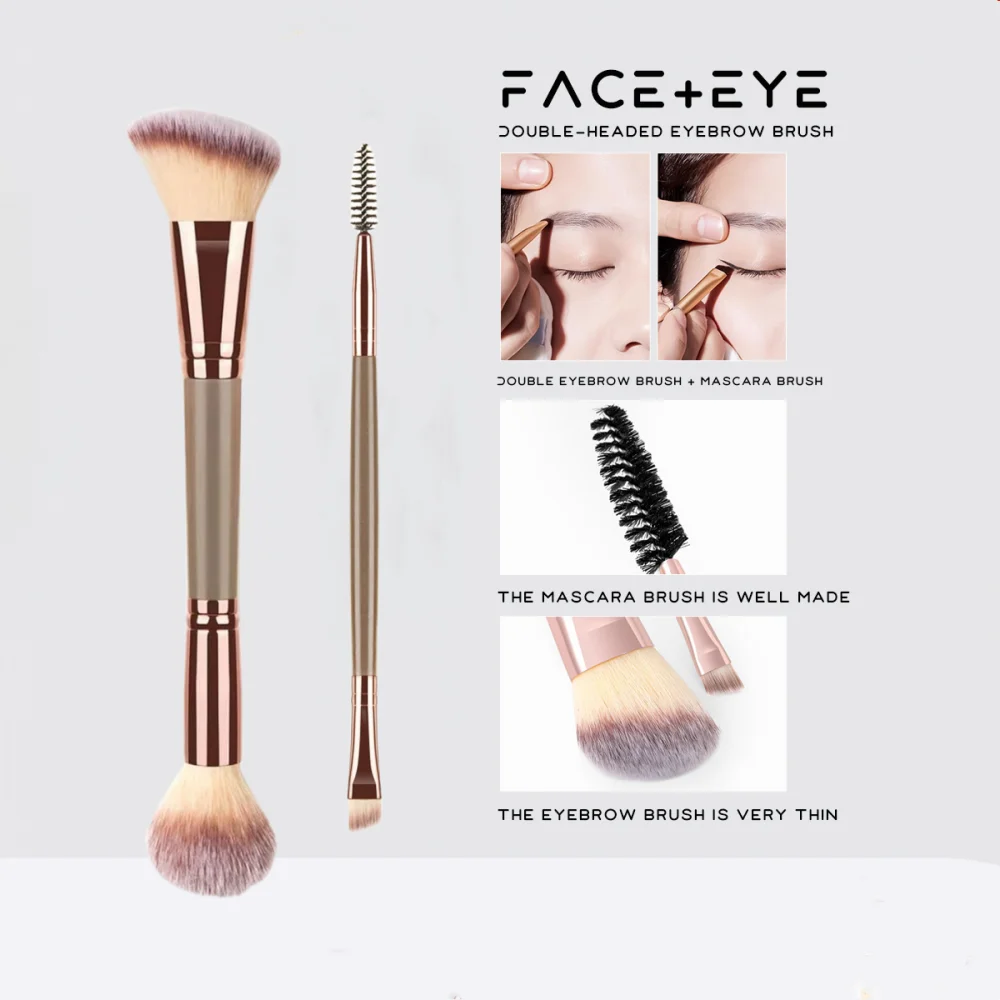 Двойная кисть для контурного макияжа бровей два комбинации один двойной