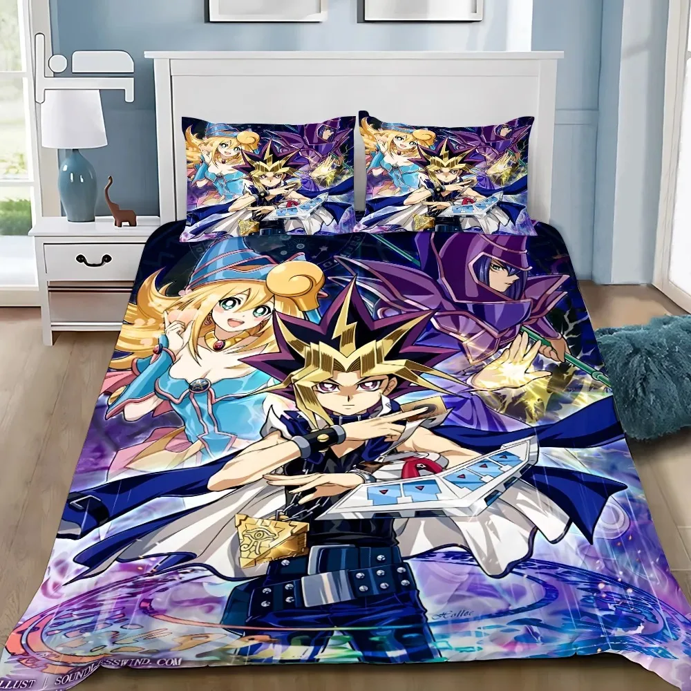 Фото Комплект постельного белья с аниме-принтом Yu-Gi-Oh! Фараон Атем, пододеяльник, наволочка, для взрослых, мальчиков и девочек, для спальни, подарок для детей, односпальный, двуспальный, большой размер №1