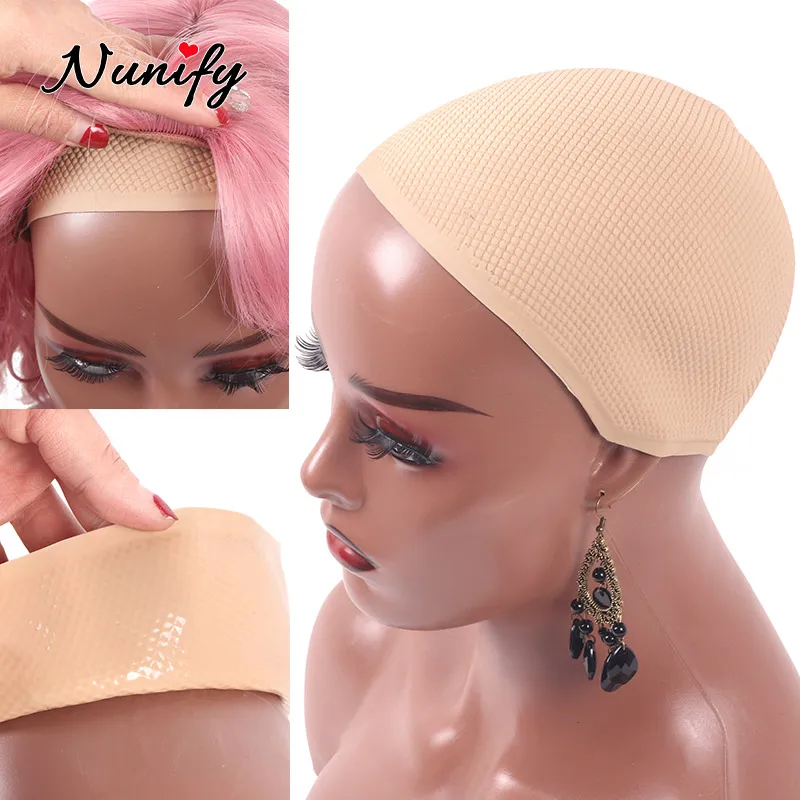 Nunify New Silicone Cap For Salon To Display Wigs Skin Color  Anit Slip Hair Cap On Mannequin Head With Shoulders Pvc Wig Tools