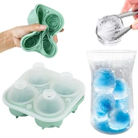 1pc ice cube mold reusable ice cube trays molds easy release rose shaped ice mold whiskey wine cocktail mold bar tool