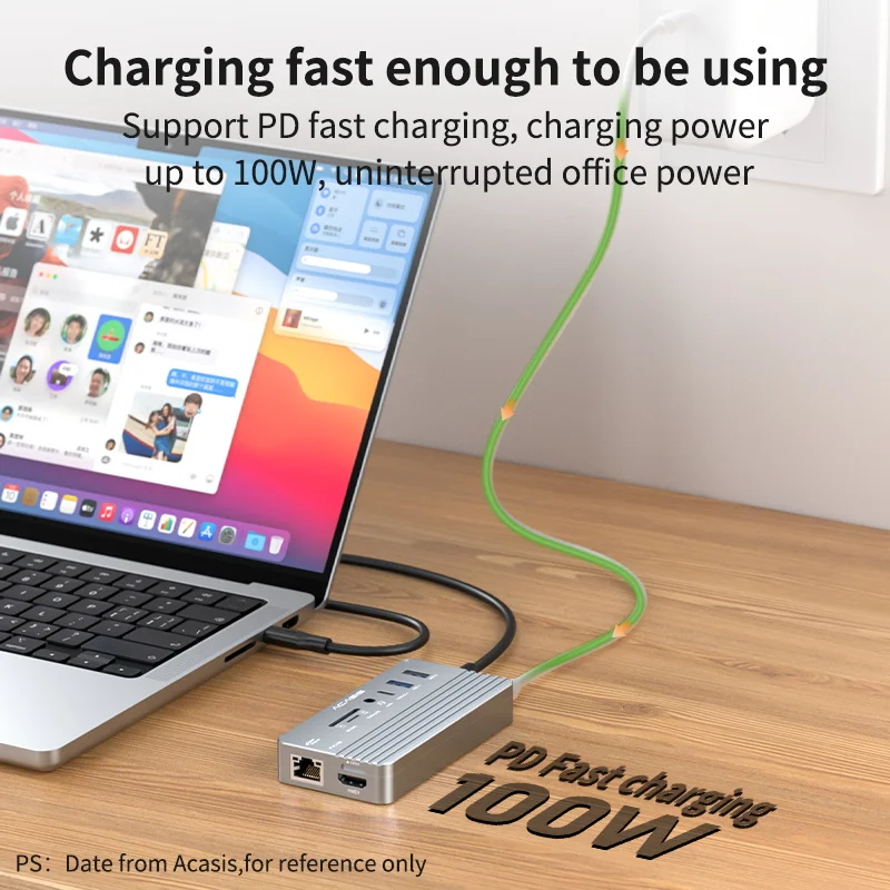 Док-станция Acasis USB 3 1 10 портов Тип C RJ45 HDMI поддержка карт TF/SD | Компьютеры и офис