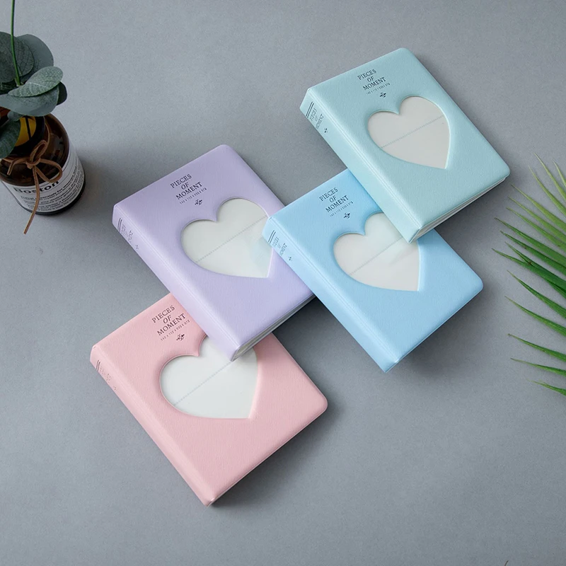 

3 Inch Photocard Holder Heart Love Shape Hollow Photo Album Kpop Card Binder Mini Home Pictures Storage Case Collect Book