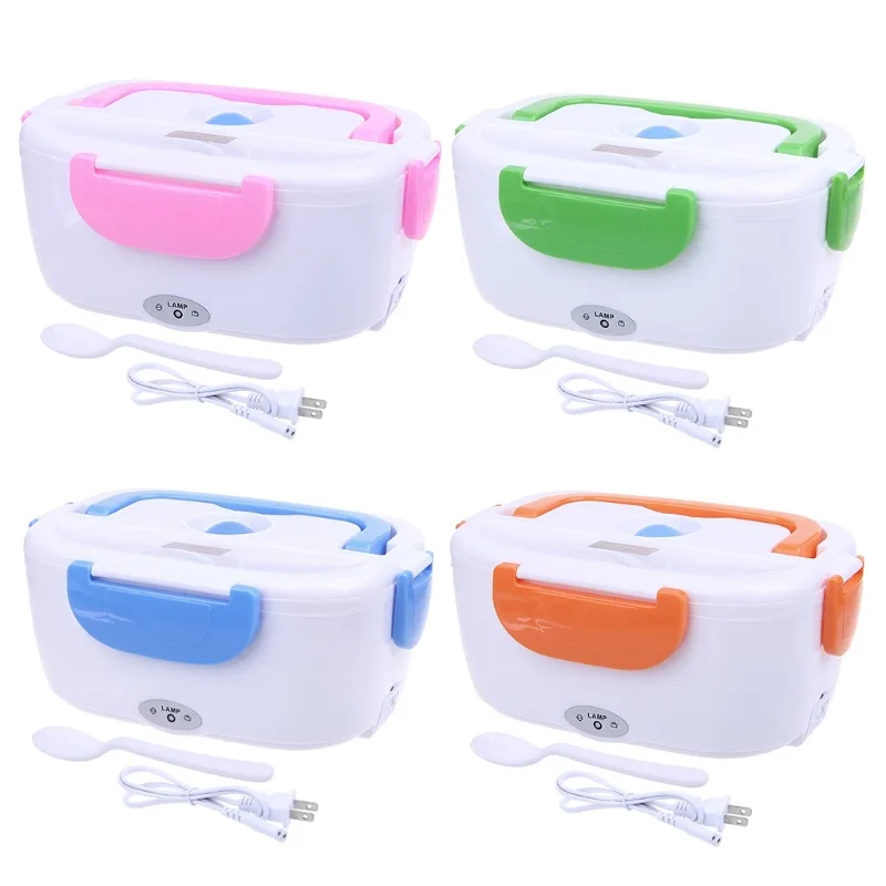 

Electric Heated Lunch Box Portable 12V-24V 110V 220V Bento Boxes Food Heater Rice Cooker Container Warmer Dinnerware Set