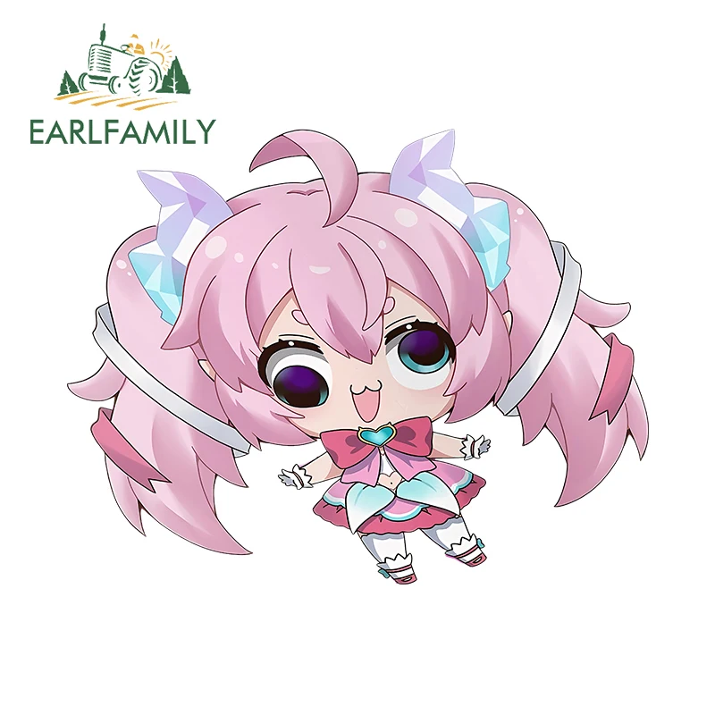 

EARLFAMILY 13 см X 10,2 см для Chibidoki Vtuber смешной Chibi Kawaii автомобильные наклейки индивидуальные солнцезащитный