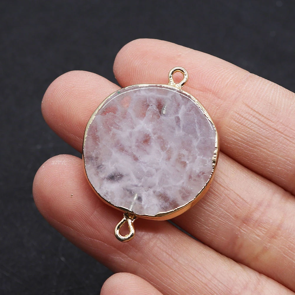 

Natural Druzy Stone Pendant Round Gold Colour Plated Edge Drusy Crystal Cluster Jewelry Making Necklace Charms Geode Rough Gem